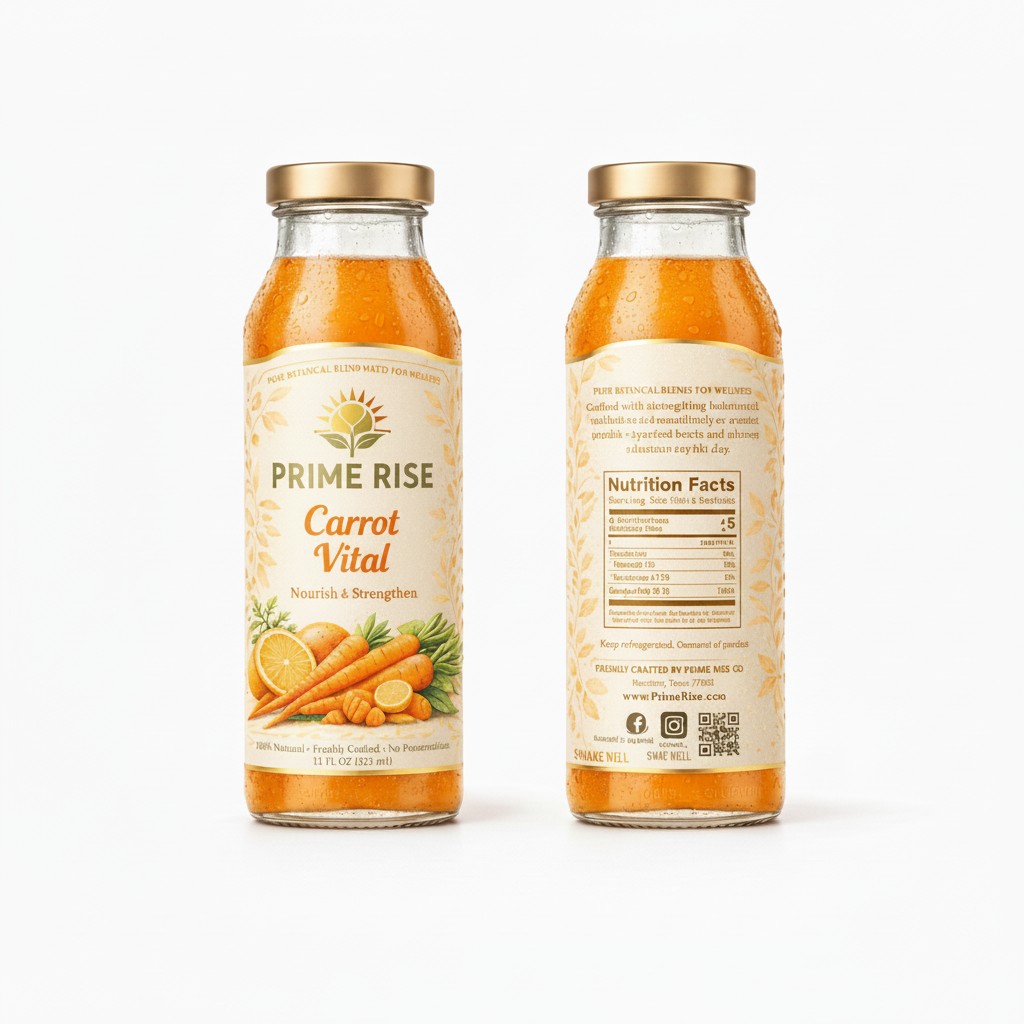 Carrot Vital, front and back labels