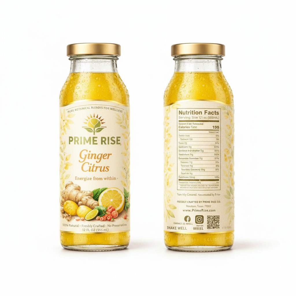 Ginger Citrus, front and back labels